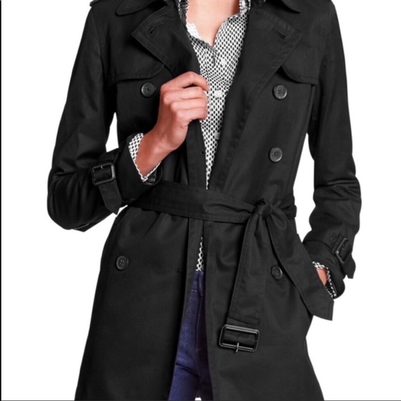 banana republic black trench